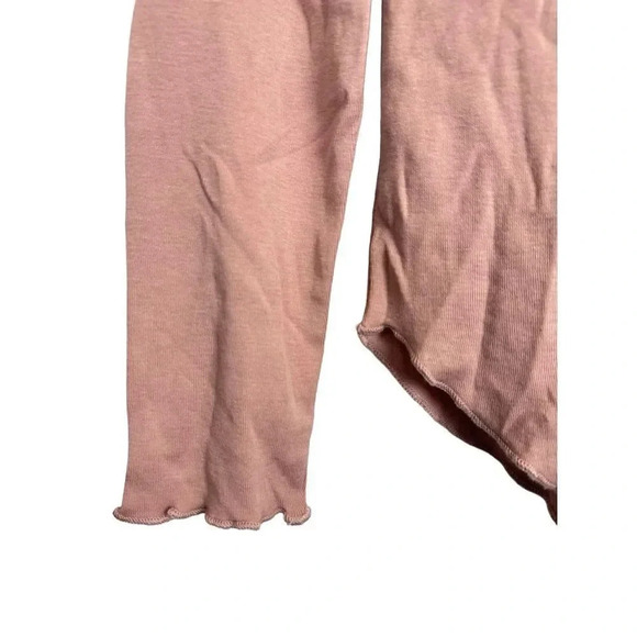 Chaser Henley Open Back Long Sleeve Knit Top M Pink Front Button Lettuce Hem NWT - Picture 4 of 5
